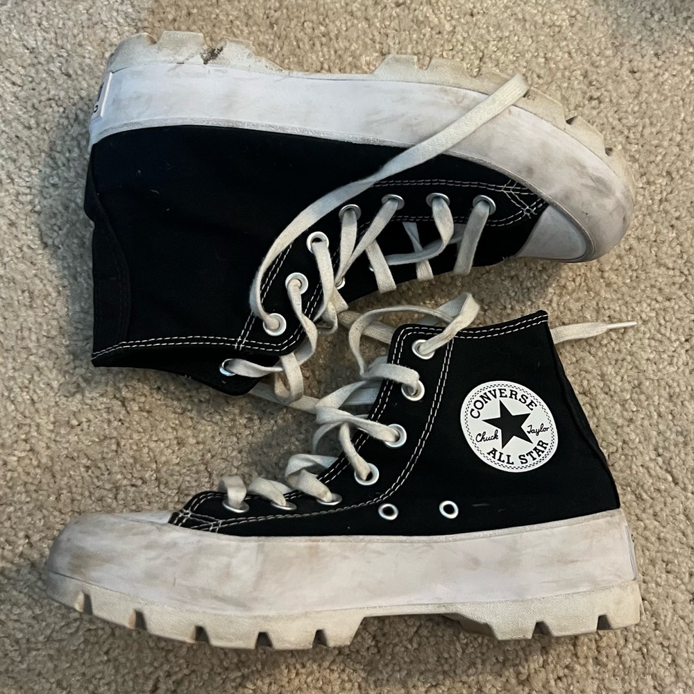 Black Lugged Platform Converse